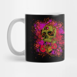 Chained Skull with Flowers and Birds Mug